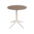 Стол QUATRO FOLD ø 70 WHITE-TAUPE1